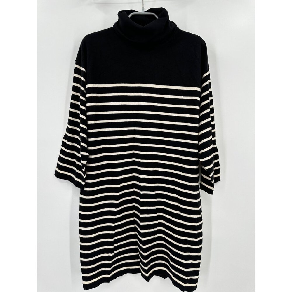 Pomander Place by Tuckernuck Black/Ivory Stripe Durand Turtleneck Sweater Dress